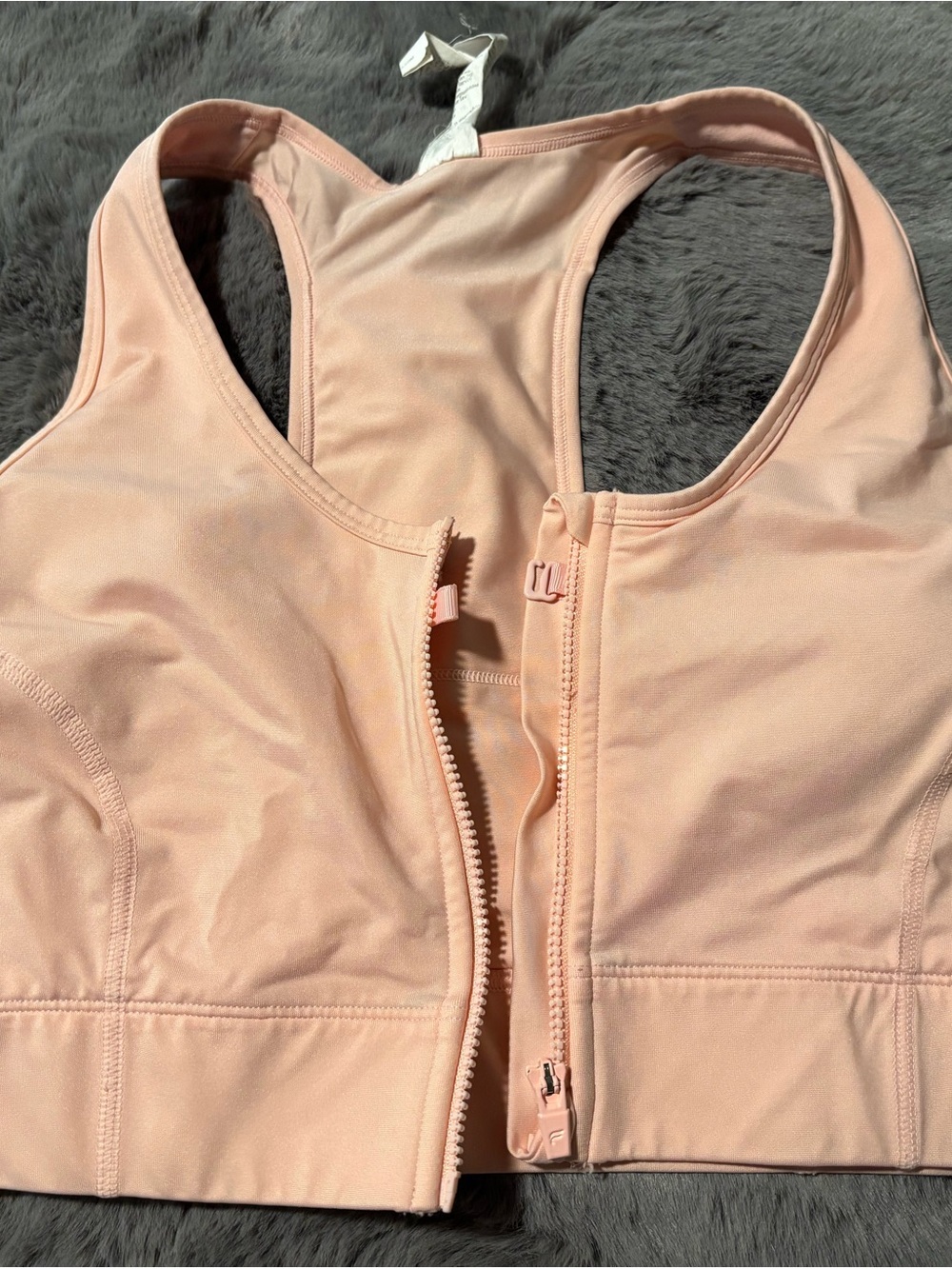 Fabletics Peach Front-Zip High Support Sports Bra
